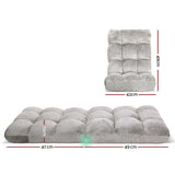 Darrahopens Furniture > Bar Stools & Chairs > Arm Chairs & Recliners Artiss 2X Lounge Sofa Bed Flannel Fabric Grey