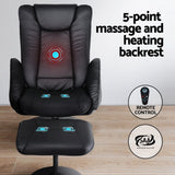 Darrahopens Furniture > Bar Stools & Chairs > Arm Chairs & Recliners Artiss 2X Recliner Chair Ottoman Heated Massage Black