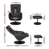 Darrahopens Furniture > Bar Stools & Chairs > Arm Chairs & Recliners Artiss 2X Recliner Chair Ottoman Heated Massage Black