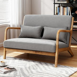 Darrahopens Furniture > Bar Stools & Chairs > Arm Chairs & Recliners Artiss Armchair 2-seater Loveseat Fabric Grey