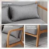 Darrahopens Furniture > Bar Stools & Chairs > Arm Chairs & Recliners Artiss Armchair 2-seater Loveseat Fabric Grey
