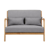 Darrahopens Furniture > Bar Stools & Chairs > Arm Chairs & Recliners Artiss Armchair 2-seater Loveseat Fabric Grey