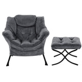 Darrahopens Furniture > Bar Stools & Chairs > Arm Chairs & Recliners Artiss Armchair Accent Chair Ottoman Lounge Footrest Velvet Grey