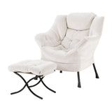 Darrahopens Furniture > Bar Stools & Chairs > Arm Chairs & Recliners Artiss Armchair Accent Chair Ottoman Lounge Footrest Velvet White