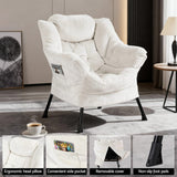 Darrahopens Furniture > Bar Stools & Chairs > Arm Chairs & Recliners Artiss Armchair Accent Chair Ottoman Lounge Footrest Velvet White