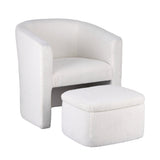 Darrahopens Furniture > Bar Stools & Chairs > Arm Chairs & Recliners Artiss Armchair Accent Chair w/Ottoman Lounge Footrest Storage Boucle White