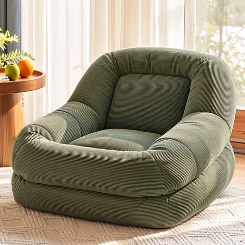 Darrahopens Furniture > Bar Stools & Chairs > Arm Chairs & Recliners Artiss Armchair Floor Chair Couch Recliner 1 Seater Cloud Chaise Lounge Corduroy Green In Australia - Darrahopens