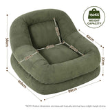 Darrahopens Furniture > Bar Stools & Chairs > Arm Chairs & Recliners Artiss Armchair Floor Chair Couch Recliner 1 Seater Cloud Chaise Lounge Corduroy Green In Australia - Darrahopens