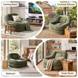 Darrahopens Furniture > Bar Stools & Chairs > Arm Chairs & Recliners Artiss Armchair Floor Chair Couch Recliner 1 Seater Cloud Chaise Lounge Corduroy Green In Australia - Darrahopens