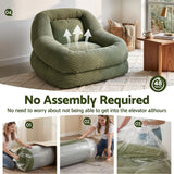 Darrahopens Furniture > Bar Stools & Chairs > Arm Chairs & Recliners Artiss Armchair Floor Chair Couch Recliner 1 Seater Cloud Chaise Lounge Corduroy Green In Australia - Darrahopens