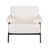 Darrahopens Furniture > Bar Stools & Chairs > Arm Chairs & Recliners Artiss Compressed Armchair White Corduroy Accent Chair for Small Space In Australia - Darrahopens