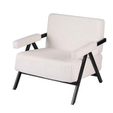 Darrahopens Furniture > Bar Stools & Chairs > Arm Chairs & Recliners Artiss Compressed Armchair White Corduroy Accent Chair for Small Space In Australia - Darrahopens