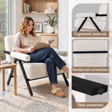 Darrahopens Furniture > Bar Stools & Chairs > Arm Chairs & Recliners Artiss Compressed Armchair White Corduroy Accent Chair for Small Space In Australia - Darrahopens