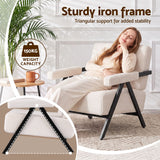 Darrahopens Furniture > Bar Stools & Chairs > Arm Chairs & Recliners Artiss Compressed Armchair White Corduroy Accent Chair for Small Space In Australia - Darrahopens