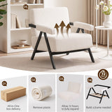Darrahopens Furniture > Bar Stools & Chairs > Arm Chairs & Recliners Artiss Compressed Armchair White Corduroy Accent Chair for Small Space In Australia - Darrahopens