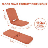 Darrahopens Furniture > Bar Stools & Chairs > Arm Chairs & Recliners Artiss Floor Chair 5 Position Adjustable Orange Lazy Sofa for Living Room Bedroom In Australia - Darrahopens