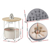 Darrahopens Furniture > Bar Stools & Chairs > Arm Chairs & Recliners Artiss Floor Lounge and Coffee Table w/ Charging Station Set