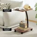 Darrahopens Furniture > Bar Stools & Chairs > Arm Chairs & Recliners Artiss Floor Lounge & Coffee Table Set, Adjustable Recliner End Table w/ Wheels