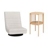 Darrahopens Furniture > Bar Stools & Chairs > Arm Chairs & Recliners Artiss Floor Lounge Folding Swivel Sofa Chair and 2 Tier Round End Side Table Set