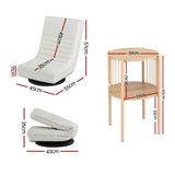 Darrahopens Furniture > Bar Stools & Chairs > Arm Chairs & Recliners Artiss Floor Lounge Folding Swivel Sofa Chair and 2 Tier Round End Side Table Set