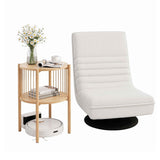 Darrahopens Furniture > Bar Stools & Chairs > Arm Chairs & Recliners Artiss Floor Lounge Folding Swivel Sofa Chair and 2 Tier Round End Side Table Set