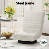 Darrahopens Furniture > Bar Stools & Chairs > Arm Chairs & Recliners Artiss Floor Lounge Folding Swivel Sofa Chair and 2 Tier Round End Side Table Set