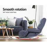 Darrahopens Furniture > Bar Stools & Chairs > Arm Chairs & Recliners Artiss Floor Sofa Chair & Coffee Table Set, Swivel Lounge Recliner Side Tables