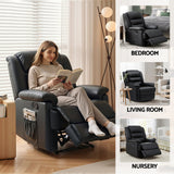 Darrahopens Furniture > Bar Stools & Chairs > Arm Chairs & Recliners Artiss Manual Recliner Chair Leather Reclining Sofa with 16color Led Black