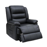 Darrahopens Furniture > Bar Stools & Chairs > Arm Chairs & Recliners Artiss Manual Recliner Chair Leather Reclining Sofa with 16color Led Black