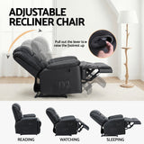 Darrahopens Furniture > Bar Stools & Chairs > Arm Chairs & Recliners Artiss Manual Recliner Chair Leather Reclining Sofa with 16color Led Black