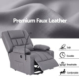 Darrahopens Furniture > Bar Stools & Chairs > Arm Chairs & Recliners Artiss Power Lift Recliner Chair with Massage and Heat for Elderly, Electric Sofa Reclining Chair with USB and Phone Holder, PU Leather Comfy Armchair for Living Room, 2 Cup Holder & 4 Pockets, Grey