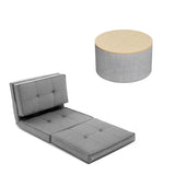 Darrahopens Furniture > Bar Stools & Chairs > Arm Chairs & Recliners Artiss Recliner Adjustable Floor Chaise Lounge & Ottoman Foot Rest Grey Set