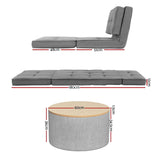 Darrahopens Furniture > Bar Stools & Chairs > Arm Chairs & Recliners Artiss Recliner Adjustable Floor Chaise Lounge & Ottoman Foot Rest Grey Set