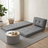 Darrahopens Furniture > Bar Stools & Chairs > Arm Chairs & Recliners Artiss Recliner Adjustable Floor Chaise Lounge & Ottoman Foot Rest Grey Set
