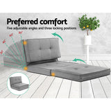 Darrahopens Furniture > Bar Stools & Chairs > Arm Chairs & Recliners Artiss Recliner Adjustable Floor Chaise Lounge & Ottoman Foot Rest Grey Set