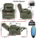 Darrahopens Furniture > Bar Stools & Chairs > Arm Chairs & Recliners Artiss Recliner Chair Heated Massage Chair with Phone Holder Velvet