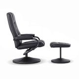 Darrahopens Furniture > Bar Stools & Chairs > Arm Chairs & Recliners Artiss Recliner with Ottoman 360-Degree Swivel Recliner Chair and Ottoman Set PU Leather Black