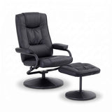 Darrahopens Furniture > Bar Stools & Chairs > Arm Chairs & Recliners Artiss Recliner with Ottoman 360-Degree Swivel Recliner Chair and Ottoman Set PU Leather Black