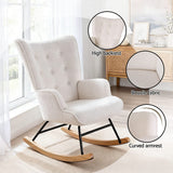 Darrahopens Furniture > Bar Stools & Chairs > Arm Chairs & Recliners Artiss Rocking Armchair Nursing Chair Boucle Fabric White