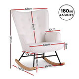 Darrahopens Furniture > Bar Stools & Chairs > Arm Chairs & Recliners Artiss Rocking Armchair Nursing Chair Boucle Fabric White