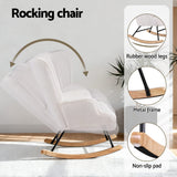 Darrahopens Furniture > Bar Stools & Chairs > Arm Chairs & Recliners Artiss Rocking Armchair Nursing Chair Boucle Fabric White