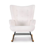 Darrahopens Furniture > Bar Stools & Chairs > Arm Chairs & Recliners Artiss Rocking Armchair Nursing Chair Boucle Fabric White