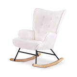 Darrahopens Furniture > Bar Stools & Chairs > Arm Chairs & Recliners Artiss Rocking Armchair Nursing Chair Boucle Fabric White