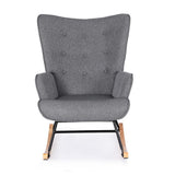 Darrahopens Furniture > Bar Stools & Chairs > Arm Chairs & Recliners Artiss Rocking Armchair Nursing Chair Linen Fabric Grey