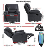 Darrahopens Furniture > Bar Stools & Chairs > Arm Chairs & Recliners Artiss Rocking Recliner Chair 360 Swivel Massage Heated Reclining Chairs