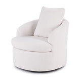 Darrahopens Furniture > Bar Stools & Chairs > Arm Chairs & Recliners Artiss Round Swivel Armchair Extra Pillow White