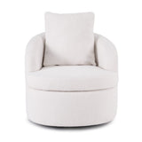 Darrahopens Furniture > Bar Stools & Chairs > Arm Chairs & Recliners Artiss Round Swivel Armchair Extra Pillow White