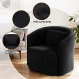 Darrahopens Furniture > Bar Stools & Chairs > Arm Chairs & Recliners Artiss Round Swivel Armchair Sherpa Fleece Black