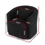 Darrahopens Furniture > Bar Stools & Chairs > Arm Chairs & Recliners Artiss Round Swivel Armchair Sherpa Fleece Black