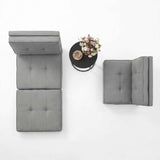 Darrahopens Furniture > Bar Stools & Chairs > Arm Chairs & Recliners Artiss Single Sofa Bed and Side Table Set, Adjustable Recliner Narrow End Table